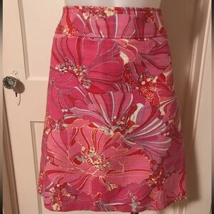 Dolce & Gabbana Italy Red Pink Print Floral Multi Cotton Skirt 38 US 6